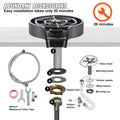 Glass Rinser 10 Jets Rotating Cup Washer Kitchen Sink Faucet Black