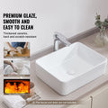 Modern Ceramic Vessel Sink 48x37cm Bathroom Vanity Bowl Countertop White