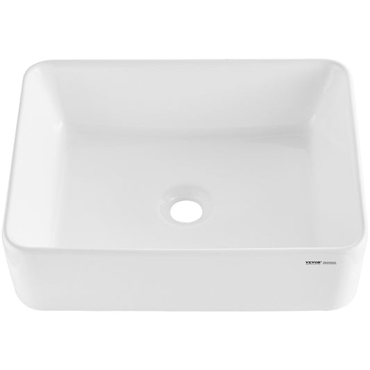 Ceramic Vessel Sink 48x37cm White Bathroom Countertop Bowl