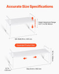 Adjustable 2 Tier Cabinet Shelf Organizer Expandable White