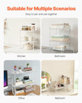 Adjustable 2 Tier Cabinet Shelf Organizer Expandable White
