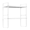 Adjustable 2 Tier Cabinet Shelf Organizer Expandable White
