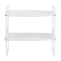Adjustable 2 Tier Cabinet Shelf Organizer Expandable White