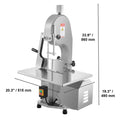 Commercial Electric Meat Bandsaw, 1800W Stainless Steel Countertop Bone Sawing Machine, 380 x 485 mm Workbench, 180 mm Max Cutting Thickness, Frozen Meat Cutter with 5 Blades for Rib Pork Beef