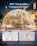 Dome Tent 3.6x2.2m Clear Bubble Geodesic Outdoor 4-7 Person