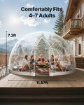 Dome Tent 3.6x2.2m Clear Bubble Geodesic Outdoor 4-7 Person