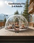 Garden Dome Tent 2.9x1.75m Clear Bubble Geodesic Greenhouse
