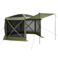 Gazebo Screen Tent 3x3m 6-Sided Camping Canopy Carry Bag Green