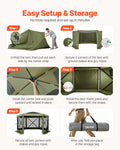 Gazebo Screen Tent 3x3m 6-Sided Camping Canopy Carry Bag Green