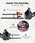 Pallet Forks 907kg 149cm Clamp on Tractor Loader Bucket Skid Steer