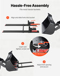 Pallet Forks 1814kg Clamp On 149cm Tractor Loader Skid Steer