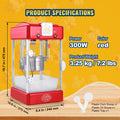Popcorn Maker Machine 300W 2.5oz Red Tabletop Electric