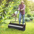 Lawn Roller 36 Inch 17 Gallon Sand Water Filled Steel Black