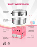 Devanti 1000W Cotton Candy Machine 52cm Pink Stainless Steel