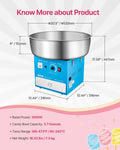 Electric Candy Floss Maker 1000W 52cm Stainless Steel Blue