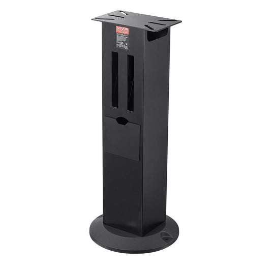 Bench Grinder Stand, Heavy-Duty Grinder and Vise Floor Pedestal with 28 x 17 cm Mounting Plate, Grinding Wheel Storage Compartments & Cast Iron Base, Compatible with Most Bench Grinders