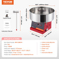 Cotton Candy Machine 1000W Floss Maker Stainless Steel Red
