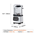 Professional Blender with Shield, Commercial Countertop Blenders, 2L Jar Blender Combo, Stainless Steel 9 Speed & 5 Functions Blender, for Shakes, Smoothies, Peree, and Crush Ice, White