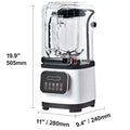Professional Blender with Shield, Commercial Countertop Blenders, 2L Jar Blender Combo, Stainless Steel 9 Speed & 5 Functions Blender, for Shakes, Smoothies, Peree, and Crush Ice, White