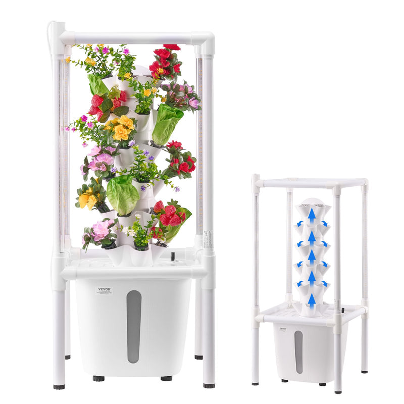Hydroponic Tower 30 Pods Growing System with LED Grow Light