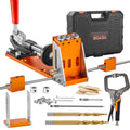 Pocket Hole Jig Kit 34Pc Woodworking System C-Clamp Drill Bits