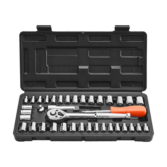 Socket Set 39 Piece SAE Metric 9.5mm 6.4mm Drive CR-V Steel