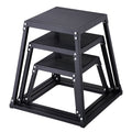 Plyometric Jump Box Set 12/18/24 Inch Anti-Slip Black Home Gym