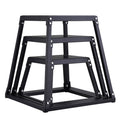 Plyometric Jump Box Set 12/18/24 Inch Anti-Slip Black Home Gym