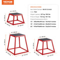 Plyometric Jump Box 12/18/24 Inch Anti-Slip Red Home Gym Set