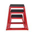 Plyometric Jump Box 12/18/24 Inch Anti-Slip Red Home Gym Set