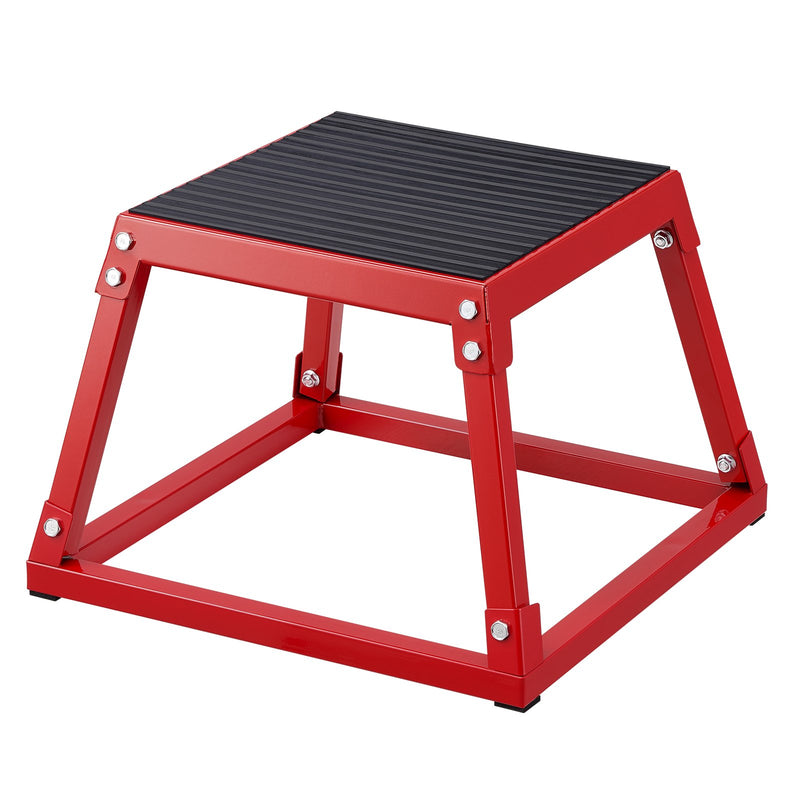 Plyometric Jump Box 12 Inch Steel Anti-Slip Home Gym Red