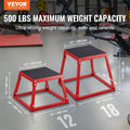 Plyometric Jump Box 12 Inch Steel Anti-Slip Home Gym Red
