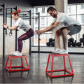 Plyometric Jump Box 12 Inch Steel Anti-Slip Home Gym Red