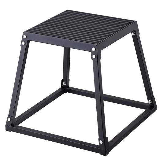 Plyometric Jump Box, 18 Inch Plyo Box, Steel Plyometric Platform and Jumping Agility Box, Anti-Slip Fitness Exercise Step Up Box for Home Gym Training, Conditioning Strength Training, Black