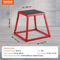 Plyometric Jump Box 18 Inch Steel Anti-Slip Red Home Gym