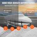 Boat Cover 600D Waterproof 16-18.5 ft Boat Cover V-Hull Tri-Hull Runabout