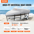 600D Waterproof Boat Cover 16-18.5ft V-Hull Tri-Hull Runabout
