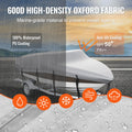 Boat Cover 600D Waterproof 17-19 ft Boat Cover V-Hull Tri-Hull Runabout