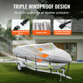 Boat Cover 600D Waterproof 17-19ft V-Hull Tri-Hull Runabout