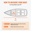 Boat Cover 600D Waterproof 17-19ft V-Hull Tri-Hull Runabout