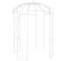 Birdcage Shape Garden Arbor, 9\' High x 6.6\' Wide, Heavy Duty Wrought Iron Arbor, Wedding Arch Trellis for Climbing Vines in Outdoor Garden, Lawn, Backyard, Patio, White