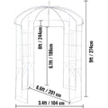 Birdcage Shape Garden Arbor, 9\' High x 6.6\' Wide, Heavy Duty Wrought Iron Arbor, Wedding Arch Trellis for Climbing Vines in Outdoor Garden, Lawn, Backyard, Patio, White