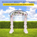 Birdcage Garden Arbor 2.44m High Wrought Iron Wedding Arch Trellis Black
