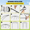 Birdcage Garden Arbor 2.44m High Wrought Iron Wedding Arch Trellis Black
