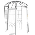 Birdcage Garden Arbor 2.44m High Wrought Iron Wedding Arch Trellis Black