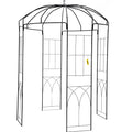 Birdcage Garden Arbor 2.44m High Wrought Iron Wedding Arch Trellis Black