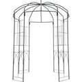 Birdcage Shape Garden Arbor, 9\' High x 6.6\' Wide, Heavy Duty Wrought Iron Arbor, Wedding Arch Trellis for Climbing Vines in Outdoor Garden, Lawn, Backyard, Patio, Black