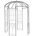 Birdcage Shape Garden Arbor, 9\' High x 6.6\' Wide, Heavy Duty Wrought Iron Arbor, Wedding Arch Trellis for Climbing Vines in Outdoor Garden, Lawn, Backyard, Patio, Black