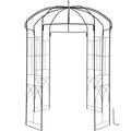 Birdcage Shape Garden Arbor, 9\' High x 6.6\' Wide, Heavy Duty Wrought Iron Arbor, Wedding Arch Trellis for Climbing Vines in Outdoor Garden, Lawn, Backyard, Patio, Black