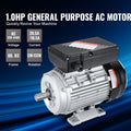 0.75KW Electric Motor 1400 rpm, AC 220~240V 5.45A, 80, B3 Frame, Air Compressor Motor Single Phase, 19mm Keyed Shaft, CW/CCW Rotation for Agricultural Machinery and General Equipment